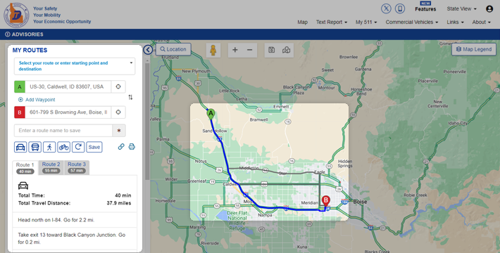 Creating and saving customized route