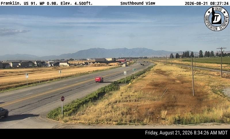 Webcam view of Franklin Webcam on US-91 in Franklin, Idaho - southbound