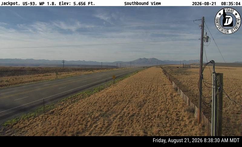 Webcam view of Jackpot Webcam on US-93 Near the Idaho-Nevada Border - southbound