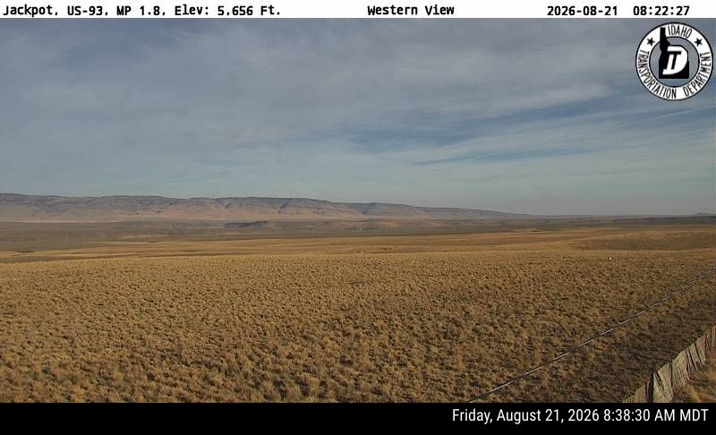 Webcam view of Jackpot Webcam on US-93 Near the Idaho-Nevada Border - west view