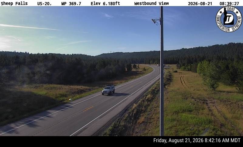 Sheep Falls Webcam on US-20 in Island Park, Idaho - westbound