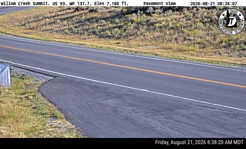 Webcam view of Willow Creek Summit Webcam on US-93 Near Challis, Idaho - roadway