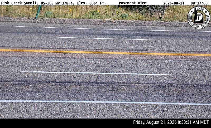 Fish Creek Summit Webcam on US-30 Near Lava Hot Springs, Idaho - roadway