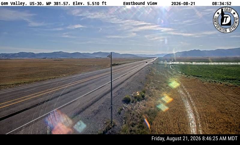 Gem Valley Webcam on US-30 Near Soda Springs, Idaho - eastbound