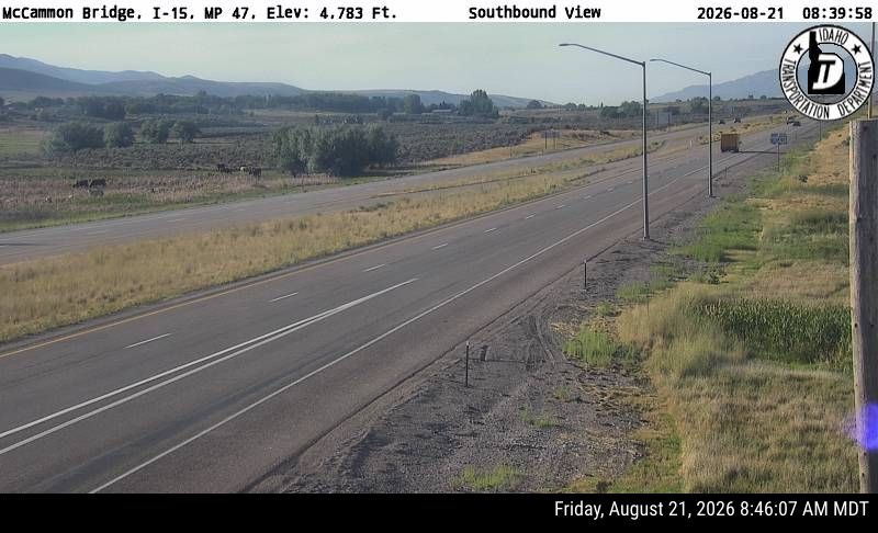 Webcam view of I-15 near McCammon, Idaho