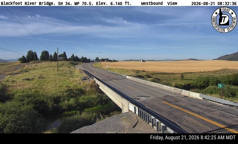 Blackfoot River Bridge Webcam on SH-34 - westbound