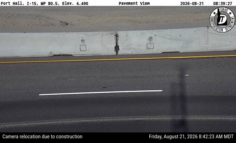 Webcam view of I-15 in Fort Hall, Idaho