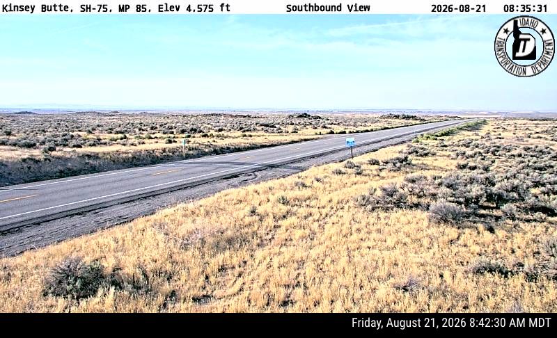 SH-75 Webcam at Kinsey Butte, ID – southbound