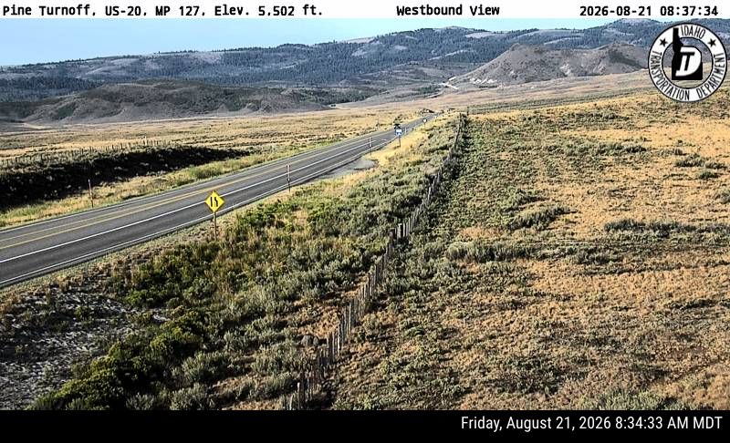 US-20 Pine Turnoff Webcam Near Pine, Idaho - westbound