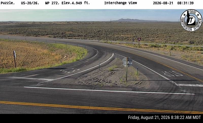 US-20 INL Puzzle Webcam Near Atomic City, Idaho - interchange