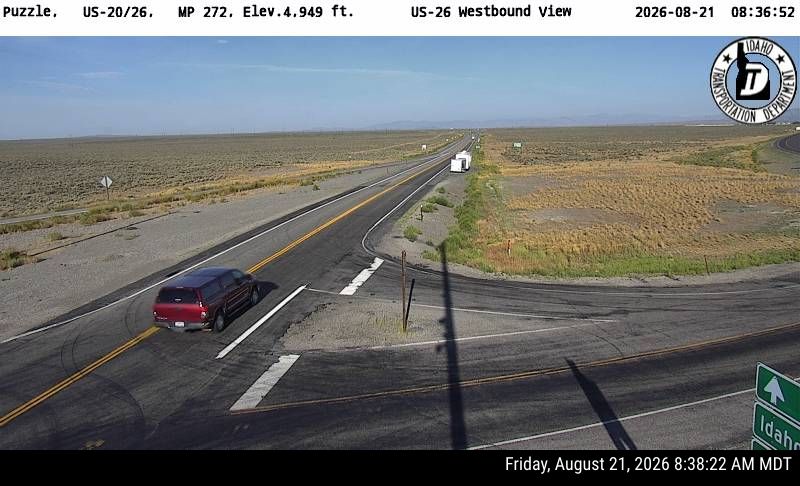 US-20 INL Puzzle Webcam Near Atomic City, Idaho - westbound