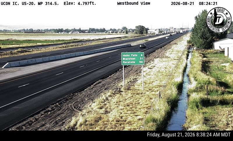 US-20 Ucon, Idaho Webcam - westbound